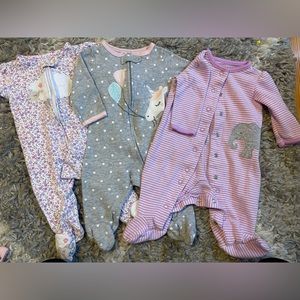Carters, long sleeve, sleepers/jammies